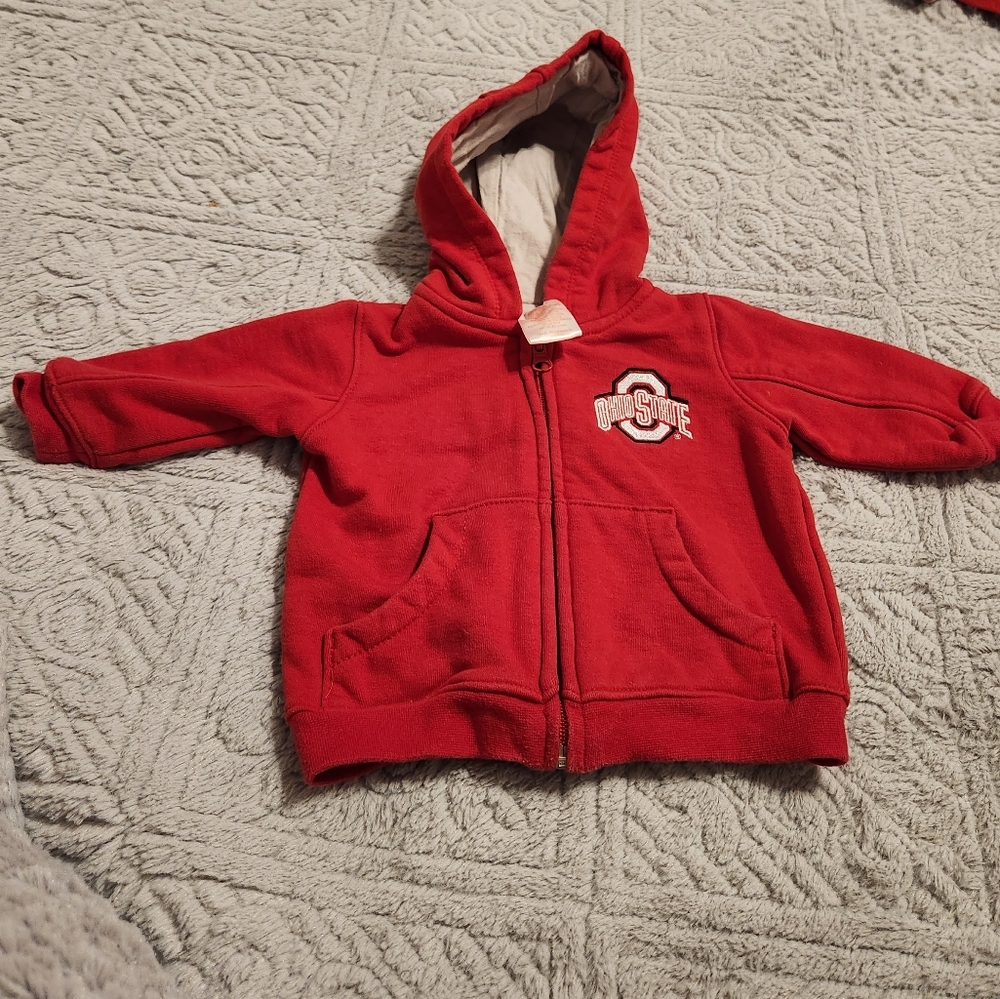 Ohio State Zip Up Hooded Jacket 6/9 months